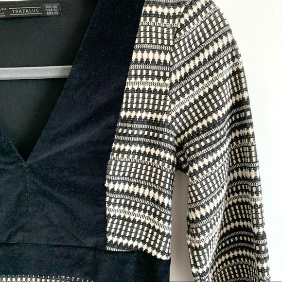 ZARA Mini Dress Black/White Size XS - Picture 3 of 9